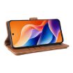 TCL 605/60 SE Leather Phone Case with 6-Card Slots & Wrist Strap - Brown - 6