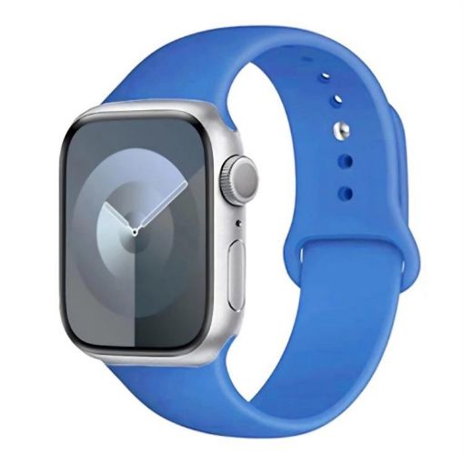 Blue Silicone Sports Watch Band for Apple Watch 46mm/49mm/45mm/44mm - 1