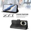 Huawei nova 14 Retro Leather Phone Case, Black - Line Splicing Buckle - 4