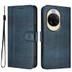 Huawei nova 14 Retro Leather Phone Case, Line Splicing Buckle, Dark Blue - 2