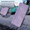 Huawei nova 14 Retro Leather Phone Case, Purple Line Splicing Buckle - 7