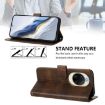 Huawei nova 14 Retro Leather Phone Case, Brown - Line Splicing Buckle - 4