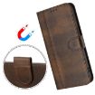 Huawei nova 14 Retro Leather Phone Case, Brown - Line Splicing Buckle - 5