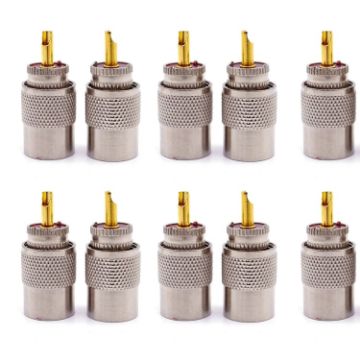 10pcs UHF Male PL259 Connector for RG8/RG58 Cable Antenna Lug - 1
