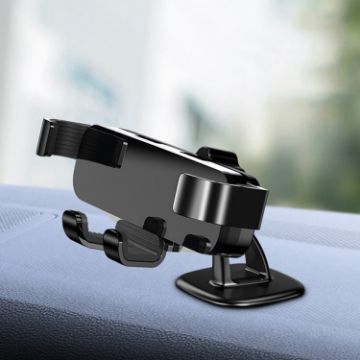 Vehicle-Mounted Mobile Phone Gravity Holder - Paste Black, 650 Model - 1