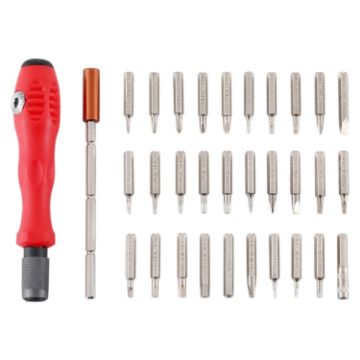 32-in-1 CRV Steel Mobile Phone Repair Tool Set - Red Screwdriver Kit - 1