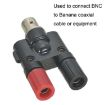 BNC Female to Dual Banana Jack RF Adapter Coaxial Connector 5pcs (Black) - 3