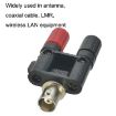 BNC Female to Dual Banana Jack RF Adapter Coaxial Connector 5pcs (Black) - 4