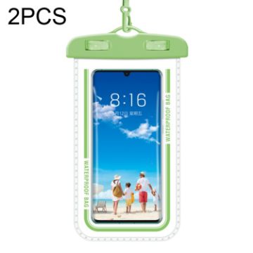 Waterproof Transparent Cell Phone Case Bag - 2 PCS, Green, Swimming - 1