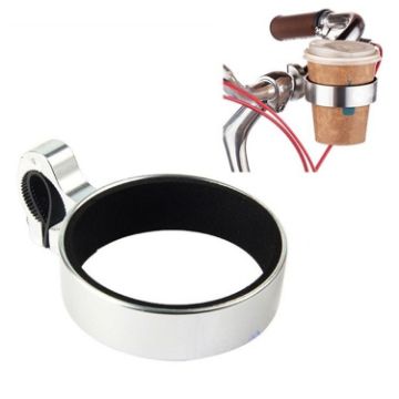 Silver Aluminum Alloy Cycling Bicycle Coffee & Milk Tea Cup Holder - 1