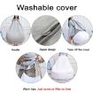 Dark Gray Lazy Sofa Bean Bag Chair Cover, 70x80cm Fabric - 6