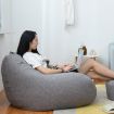 Dark Gray Lazy Sofa Bean Bag Chair Cover, 70x80cm Fabric - 7