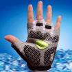 Cycling Shock Absorbing Anti-Slip Half-Finger Gloves, Size M, Yellow - 4