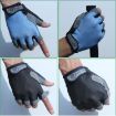 Cycling Shock Absorbing Anti-Slip Half-Finger Gloves, Size M (Grey) - 3