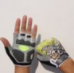 Yellow Cycling Shock Absorbing Anti-Slip Half-Finger Gloves, Size L - 2