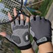 Cycling Shock Absorbing Anti-Slip Half-Finger Gloves, Size L (Black+Green) - 4