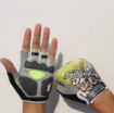 XL Yellow Cycling Shock Absorbing Anti-Slip Half-Finger Gloves - 1