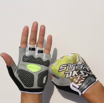 XL Yellow Cycling Shock Absorbing Anti-Slip Half-Finger Gloves - 1