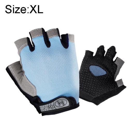 XL Light Blue Fitness Gloves - Gym, Cycling, Yoga, Weight Lifting, Antiskid - 1
