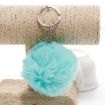 Light Green Fur Ball Pompon Keychain - Artificial Rabbit Fur Key Ring - 1