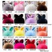 Red Fur Pom Keychains - Fake Rabbit Fur Ball Keychain - 6