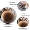 Blue Fur Pom Keychains - Fake Rabbit Fur Ball Keychain - 2