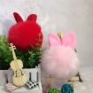 Blue Fur Pom Keychains - Fake Rabbit Fur Ball Keychain - 5