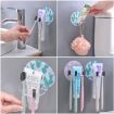 White Plastic Toothbrush Holder & Toothpaste Dispenser Storage - 5