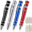 8 In 1 Multifunctional Mini Tool Pen Screwdriver Set - Blue Aluminum - 2