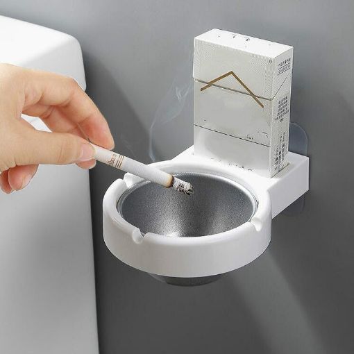 Wall-mounted Split Ashtray - Creative Personality Bathroom Accessory (White) - 1