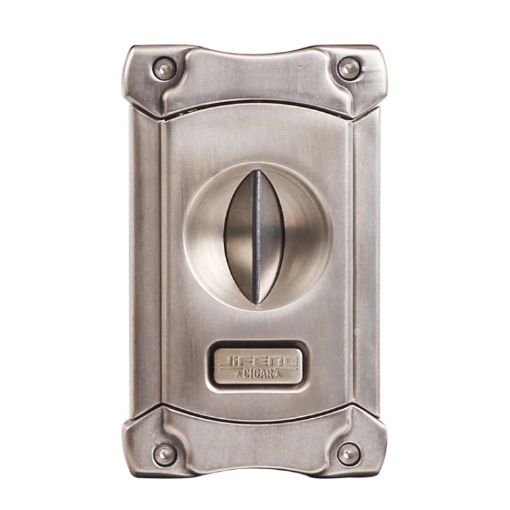 JIFENG 3 In 1 V Cigar Scissors Holder Cutter with Puncher - Silver - 1