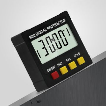 Digital Display Inclinometer Protractor Magnetic Angle Ruler 4-Sided - 1