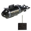 Kids 2.4G RC Mini Submarine Model - Black, Six-Way Water Play Boat - 2