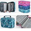 Large-Capacity Green Geometry Frosted Zipper Pencil Case - 5