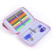 Square Two-Layer 35-Hole Sketch Colorful Stationery Bag - Purple - 6