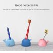 Silicone Whale Toothbrush & Pen Holder Set - 3 PCS Dark Blue - 4