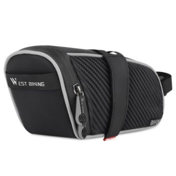 WEST BIKING Waterproof Bicycle Tail Bag - Large Saddle Bag (Black Gray) - 1