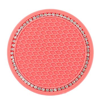 Universal Car Anti-Slip Mat - Diamond Honeycomb Coaster (Watermelon Red) - 1