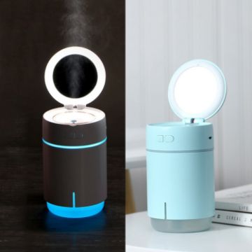 K005 Portable LED Fill Light Makeup Mirror & USB Mini Humidifier (White) - 1