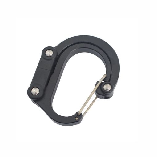 Multifunctional Aluminum Carabiner D-Type Quick-Hanging Buckle (Black) - 1