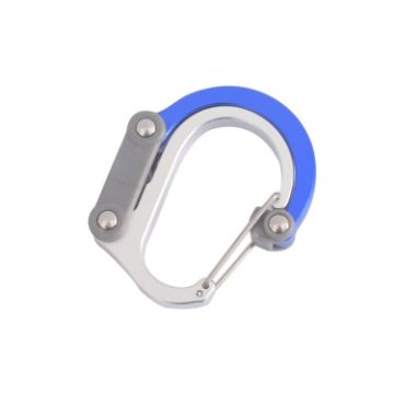 Blue Aluminum Alloy D-Type Carabiner - Multifunctional Quick-Hanging Buckle - 1