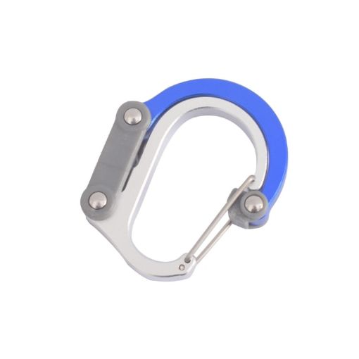 Blue Aluminum Alloy D-Type Carabiner - Multifunctional Quick-Hanging Buckle - 1