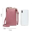 Ladies Pink Mobile Phone Shoulder Bag - H2107 Pebbled Zipper Wallet - 3