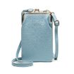 Ladies Mobile Phone Bag Shoulder Messenger Bag Wallet Light Blue H2107 - 1