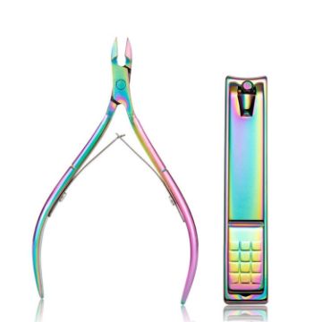 FABIYAN 2 In 1 Nail Art Tool Set - Titanium Shears & Steel File Pliers - 1