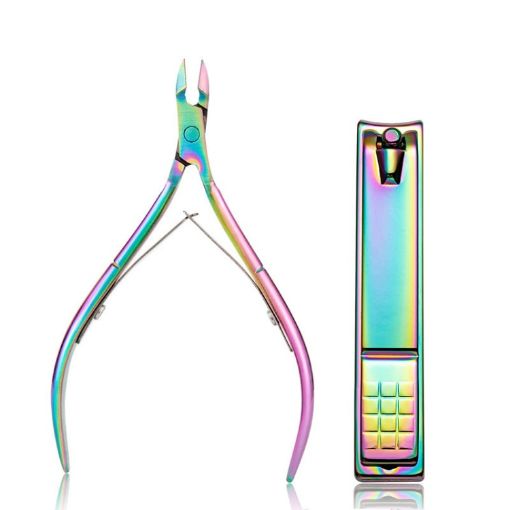 FABIYAN 2 In 1 Nail Art Tool Set - Titanium Shears & Steel File Pliers - 1