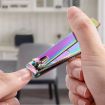 Black Titanium Nail Shear Exfoliating Manicure Tool - Small Flat - 6