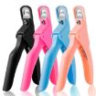 Blue U-Shaped Nail Scissors with Hood for DIY French Fake Nails - 2