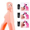Blue U-Shaped Nail Scissors with Hood for DIY French Fake Nails - 3