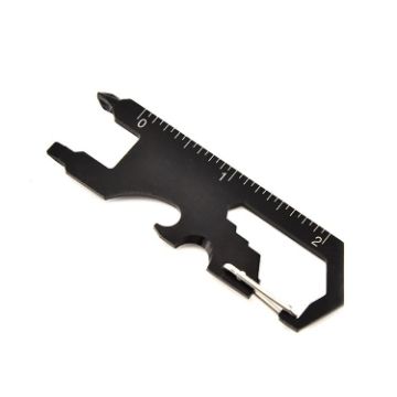 7 in 1 Outdoor Multi-Function Keychain Tool Card - Black - 1